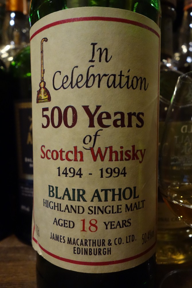ブレアアソール BLAIR ATHOL 18yo JAMES MACARTHUR'S In Celebration 500 Years of Scotch Whisky