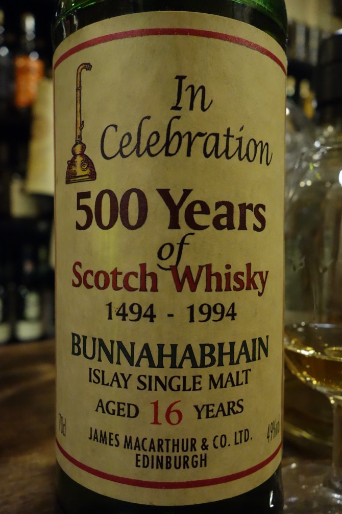 ブナハーブン BUNNAHABHAIN 16yo JAMES MACARTHUR'S In Celebration 500 Years of Scotch Whisky