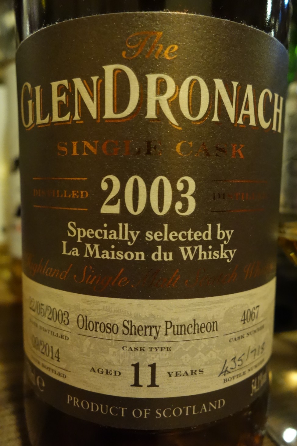 グレンドロナック GLENDRONACH 2003-2014 11yo OB for La Maison du Whisky #4067