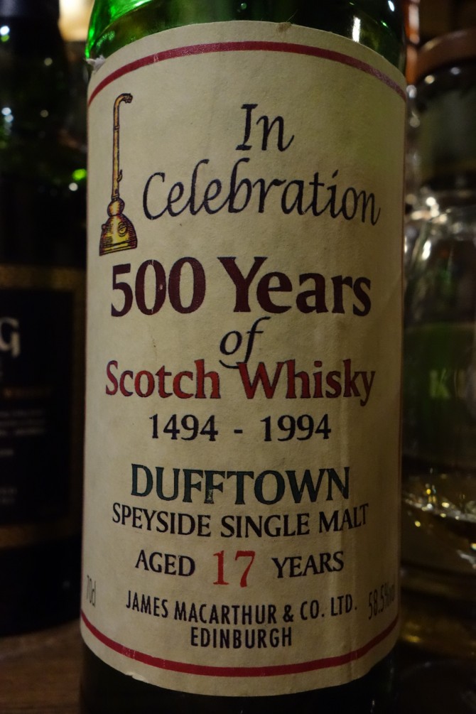 ダフタウン DUFFTOWN 17yo JAMES MACARTHUR'S In Celebration 500 Years of Scotch Whisky
