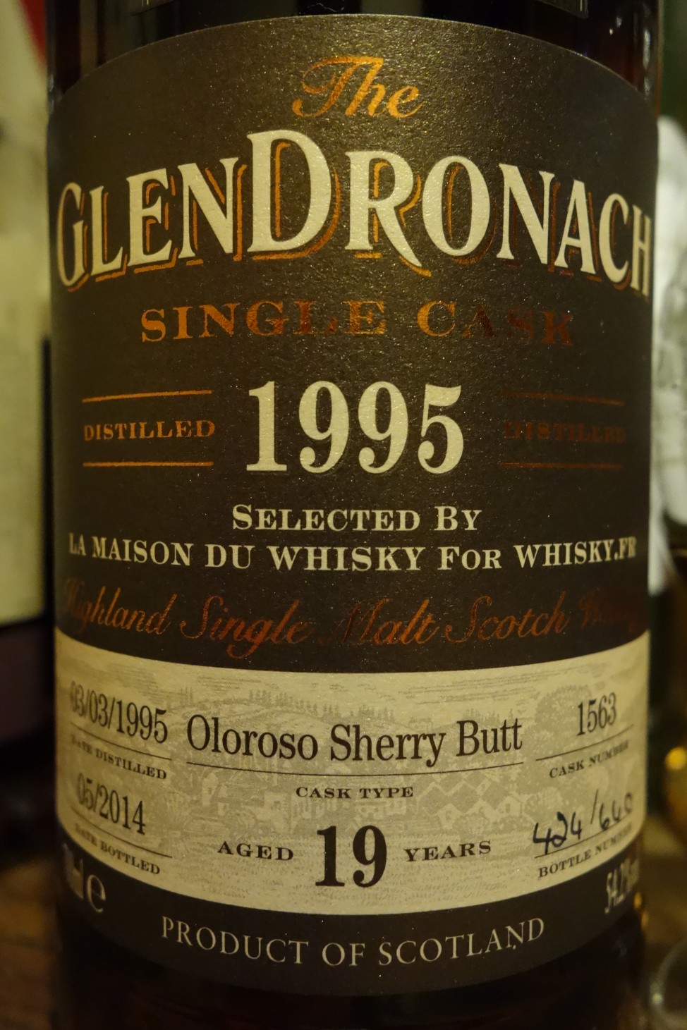 グレンドロナック GLENDRONACH 1995-2014 19yo OB for La Maison du Whisky #1563